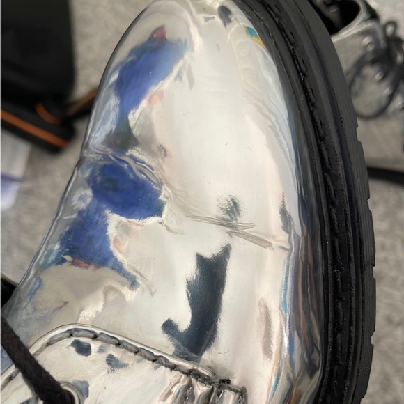 Armani Exchange high Shine Metallic combat boot size 5US - Picture 5 of 8